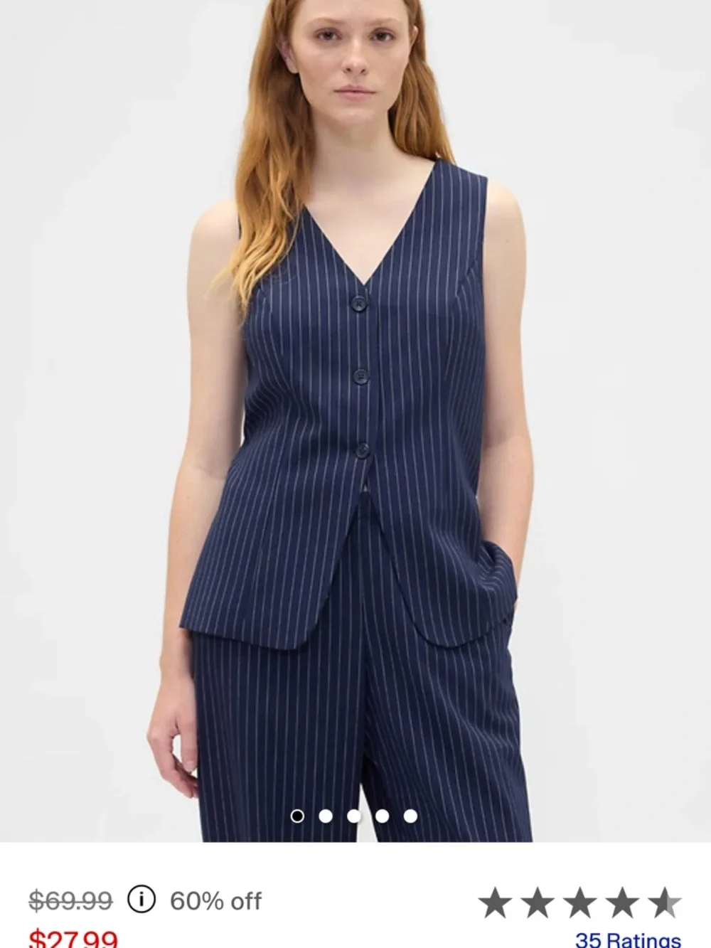 Tailored Navy Pinstripe Matching Set